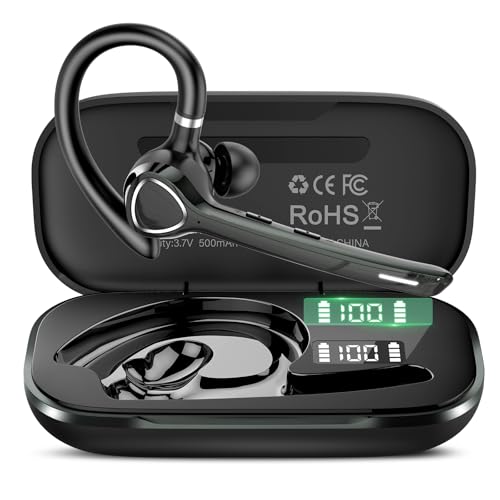 VOTAZIB Bluetooth Headset In-Ear, V5.4 Wireless Freisprech Telefon mit CVC 8.0 und ENC Dual Mikrofon, Bluetooth Ohrhörer mit 90h Spielzeit Mic für Business/Fitnessstudio, IPX7