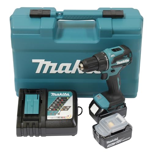 Makita DHP490RFX3 Akku-Schlagbohrschrauber 18V / 3,0 Ah, 2 Akkus + Ladegerät im Koffer + 74-tlg. Zubehör-Set