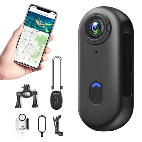 cyi Ultra HD Actionkamera 4K/30FPS mit WiFi, 30m Wasserdicht & 120° Weitwinkel, Tragbare Mini SportKamera mit Magnetmontage für Reiten/Ski/Tauchen, 150min Akku