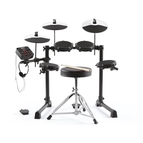 Alesis Debut Kit - Kinder Drum Kit mit 4 Mesh E-Drum Set Pads, 120 Sounds, 100 Lektionen, Schlagzeughocker, Drum Sticks, Stimmschlüssel und Kopfhörern