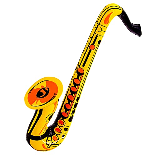 W WIDMANN MILANO Party Fashion 23931 - Aufblasbares Saxophon, 55 cm, Musiker, Instrument, Karneval, Mottoparty