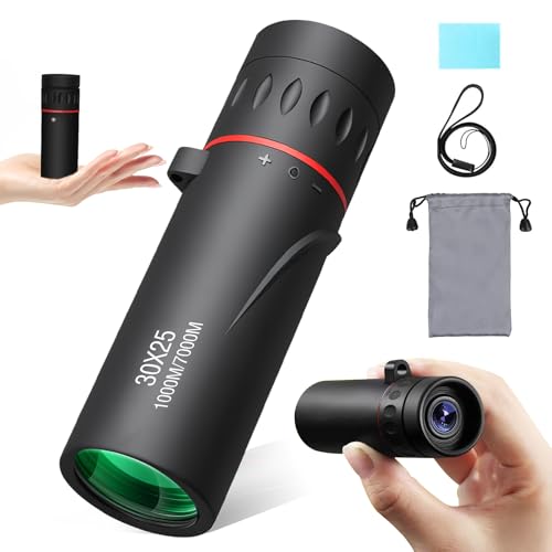 30X25 Monokulares Fernrohr Erwachsene Monoculars Mini Portable Wasserdicht Teleskop Zoom Monocular Teleskop für Erwachsene Vogelbeobachtung Reisen Jagd Konzert Sport im Freien