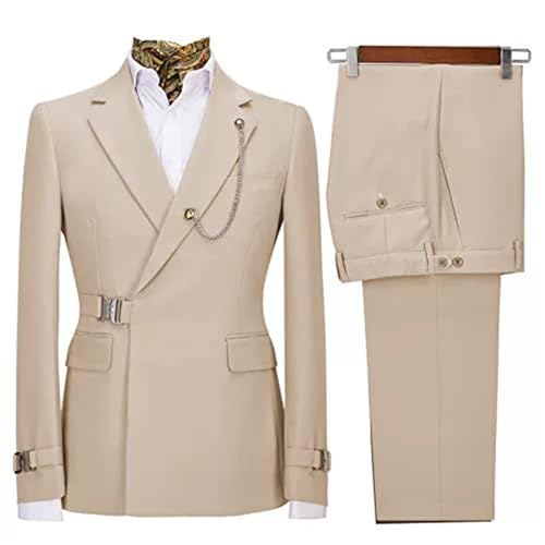 Männer Anzug (Anzug und Hosen) Männer Anzüge Blazer Hosen für Männer Jacke Italienisches Design Kerbsche Revers Party Hochzeit Slim Fit Kostüm Homme 2-teilige Kleidung,Style 15,L
