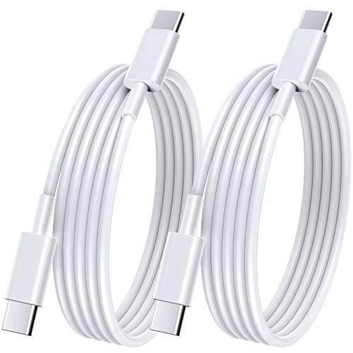 USB C auf USB C Kabel 2Pack 100W 1.8M USBC to USB C Schnellladekabel 5A PD 4.0 USB C Ladekabel für Apple iPhone 17 16 15/Pro/Max, Samsung S23 S22 S21 MacBook Pro/Air, Huawei (Weiß)