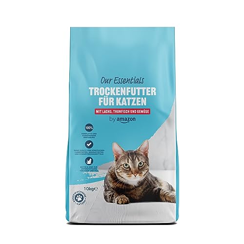 by Amazon Trockenfutter für Katzen, mit Lachs, Thunfisch und Gemüse, 10kg