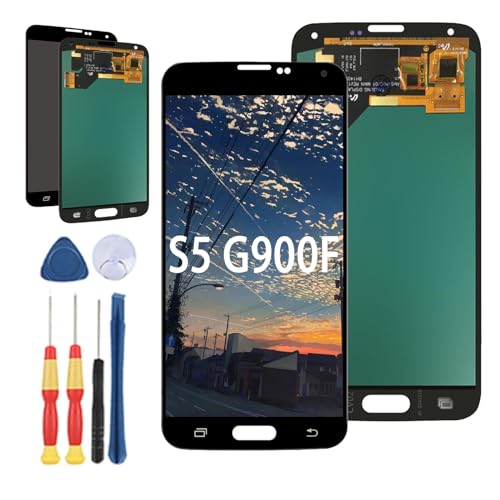 Yuxyiony Neuer LCD Bildschirm Ersatz für Samsung Galaxy S5 G900F G900H LCD Display Touch Screen Reparaturteile mit Werkzeug.