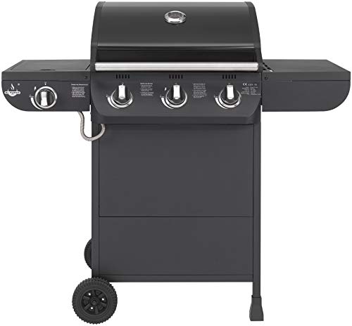 Gasgrill Columbus von EL Fuego® 3 + 1 Brenner Grill Smoker Grillwagen BBQ, inkl. Seitenbrenner, verchromter Warmhalterost, Brenner aus Edelstahl, auf Rädern AY 562
