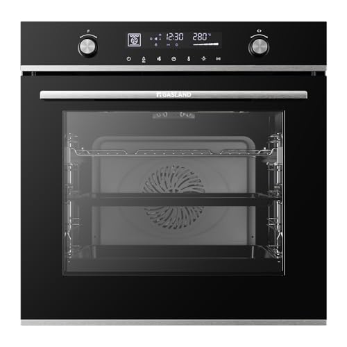 GASLAND ES616321DSH Einbaubackofen 60cm, 74L, 16 Funktionen, Schnellaufheizung, Heißluft, Air Fry, Wasserdampf Reinigung, teleskopauszug und versenkbarer Drehwähle, kindersicherung, Edelstahl