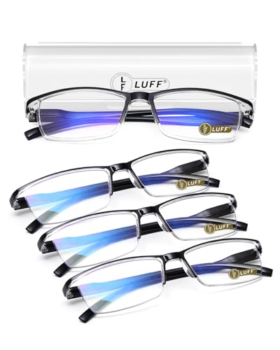LUFF 4Pcs Anti-Blue-Ray-Lesebrille Tragbare Ultraleichtleser（2.0X）