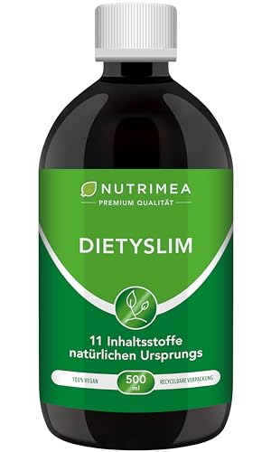 DietySlim NUTRIMEA - Mit Grüner Tee, Guarana, Löwenzahn - Flasche à 500 ml - 100% Vegan