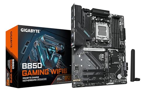 GIGABYTE B850 Gaming WIFI6 Motherboard - AMD Ryzen 9000 Serie CPUs, 6+2+2 Phasen digitales VRM, bis zu 8200MHz DDR5 (OC), 1xPCIe 5.0 + 2xPCIe 4.0 M.2, GbE LAN, WiFi 6, USB 3.2 Gen 2