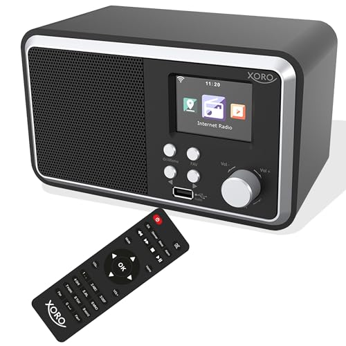 XORO DAB 300 IR digitales WLAN Internet Radio mit DAB+ & FM Empfang, Bluetooth 5.2, Podcast-Wiedergabe, 2,4