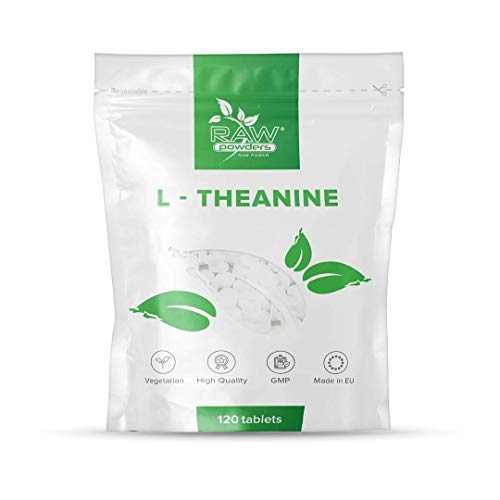 L Theanin 200 Mg 120 Tabletten Hochdosiert - L-Theanin Nootropisches Präparat - Vegan und Vegetarisch - Konzentrations Tabletten - Energieschub - Nervensystem - Von Raw Powders