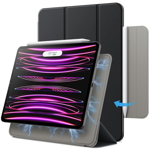 JETech Hülle für iPad Pro 11 Zoll (2022/2021/2020/2018 Modelle), iPad Air 5/4 10,9 Zoll, Stützen für Pencil 2. Gen Aufladung, Magnetische Befestigung, Auto Schlafen/Wachen (Schwarz)