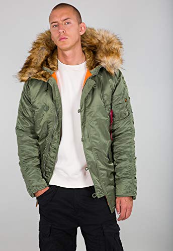Alpha Industries N-3B VF 59 Winterjacke Männer Größe XL 100% Nylon Winterjacke Olivgrün