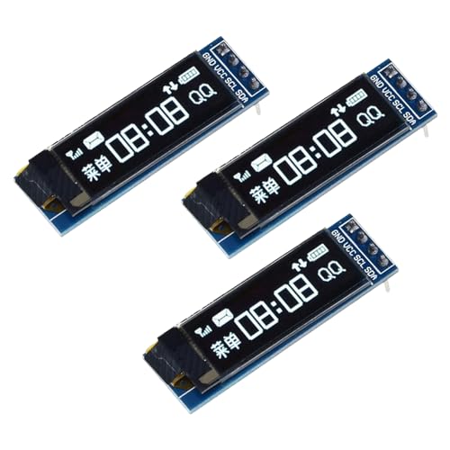 GERUI 3 Stück Set 0,91 Zoll OLED LCD Display Modul Mini IIC 128 × 32 LCD Display Device, kompatibel mit Arduino und anderen Mikrocontrollern, 3,3 V-5 V