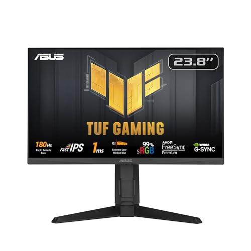 ASUS TUF Gaming VG249QL3A - 24 Zoll Full HD Monitor - 180 Hz, 1ms GtG, G-Sync, FreeSync, AdaptiveSync, ELMB, GameFast Input - Fast-IPS Panel, 16:9, 1920x1080, DP, HDMI, ergonomisch, Speaker