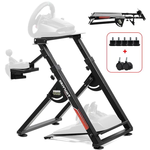 GTPLAYER Lenkradständer für Lenkrad Gaming Wheel Stand Racing Lenkradständer mit V1 V2 Schalthebelhalterung Neigungsverstellbares Gestell PS4 Xbox PC