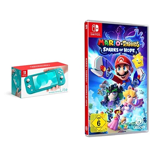 Nintendo Switch Lite Konsole Türkis-Blau & Mario + Rabbids Sparks of Hope Switch