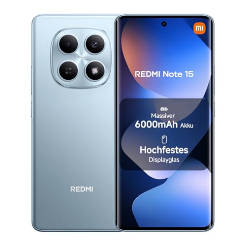 XIAOMI Redmi Note 15 Smartphone (8+256 GB) – 6000-mAh-Akku, wassergeschützt, 108-MP-Kamera, 6,77