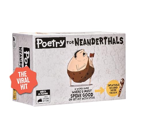 Exploding Kittens Poetry for Neanderthals Kartenspiel Competitive Word-guessing Card Game - Family-Friendly Party Games - Card Games