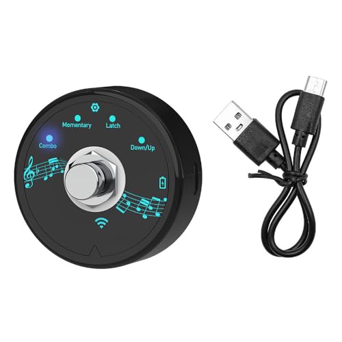 Sarini Fußgesteuerter Bluetooth-MIDI-Controller Tragbares,wiederaufladbares MIDI-Pedal Kabelloser MIDI-Software-Effekt-Controller