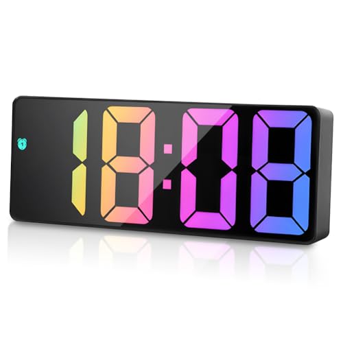 flintronic Digitaler Wecker, LED Wecker Digital mit Großen Zahlen, Tischuhr mit Temperaturanzeige Alarmen, Digital Uhr USB Netzbetrieben, Nachttischuhr mit Snooze/Regelbarer Helligkeit, 12/24HR