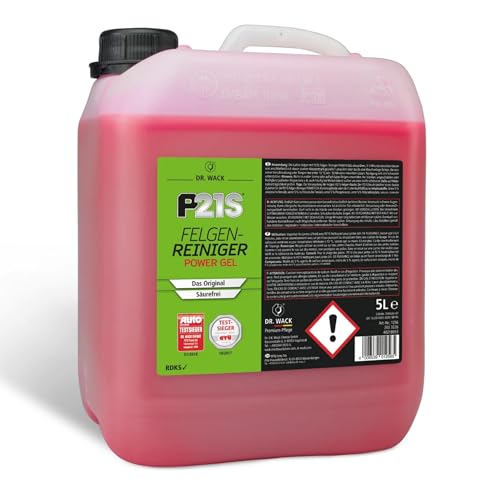 DR. WACK P21S Felgenreiniger Power Gel 5 Liter - Felgen-Spray mit Gel-Formel & Wirkindikator - Schnelle & schonende Reinigung - säurefrei & biologisch abbaubar - Hochwertige Autopflege