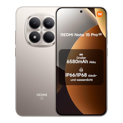 XIAOMI Redmi Note 15 Pro 5G Smartphone (12+512 GB) – 6580-mAh-Akku, IP66/IP68 Staub- und Wasserschutz, Neue 200-MP-Kamera, 6,83