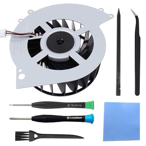 ZHUROUPU für PS4 Interner Lüfter 2000RPM für Sony für Playstation4 CUH-12XX, KSB0912HE-CK2M 500GB mit Bürste, Pinzette, Wärmeleitpad, Spudger, PH0 und T8 Schraubendreher