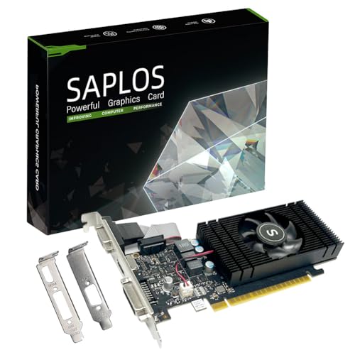SAPLOS GTX 750 Ti Grafikkarte 4GB 128-bit, HDMI, VGA, DVI, Low Profile Grafikkarten PC, Computer GPU, Low Power, PCI Express x16, DirectX 12