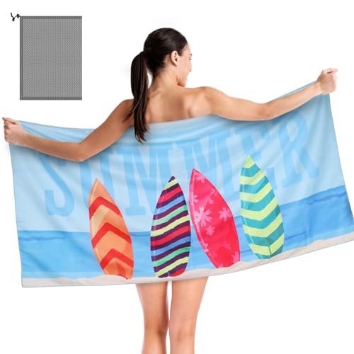 Jostift Mikrofaser Strandtuch Groß 180x90, Strand Handtücher Sandfrei mit Tasche, Schnell Trocknende, Handtuch Badetuch Strandhandtuch, Leichtes und Dünnes Tragbares Saunatuch Badehandtuch