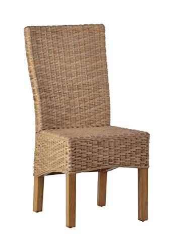 MiaMöbel Esszimmerstuhl 47x97x50 cm Modern Rattan Honig