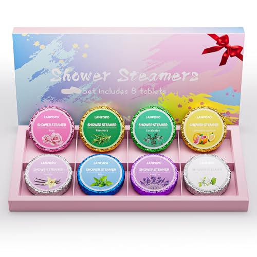 Duschbomben Geschenkset–Duschdampfer Aromatherapie mit Ätherischen Ölen, Entspannende Duschtabletten, Entspannung Geschenk, Entspannen & Dauerhaft starker Duft, Spa Wellness Geschenk für Frauen&Männer