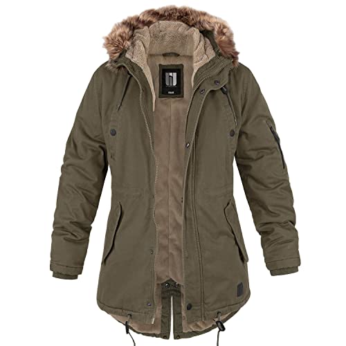 bw-online-shop Ladies Fishtail Winterparka mit Futter oliv - L