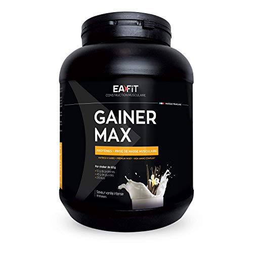 Mass Gainer - Whey Protein Pulver Vanille 1,1kg - Gainer max - Eiweiss Protein Pulver für Muskelaufbau & Gewichtszunahme - Mega Eiweißpulver für Protein Shake - mit Protein Shaker