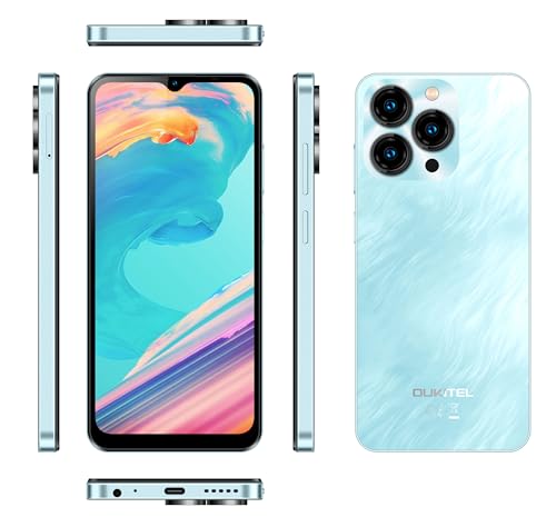 OUKITEL C3 Smartphone Without Contract Android 14 16GB+256GB/1TB 13MP + 5MP Mobile Phone Without Contract 6.52 Inch 60Hz Display 5000 mAh Mobile Phone Cheap GPS, Dual SIM 4G Cooles Blau