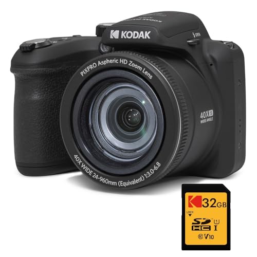 KODAK Pixpro AZ528 - Digitale Bridge-Kamera, 16 MP, 52X optischer Zoom, optische Bildstabilisierung, 3-Zoll-LCD, Full HD 1080p Video, Li-Ionen-Batterie - Schwarz