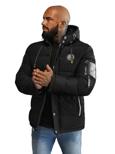 OZONEE Herren Winterjacke Jacke Winter Farbvarianten Warm Bomberjacke Steppjacke Wintermantel Kunstfell Daunenjacke Leichte Jacket Outdoor Puffer Gepolstert 777/6929K/392 SCHWARZ 2XL