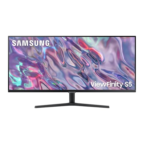 Samsung ViewFinity S50C Monitor S34C500GAU, 34 Zoll, VA-Panel, Ultra WQHD Auflösung, Eco Saving Plus, AMD Freesync, HDR10, 5 ms Reaktionszeit, Bildwiederholrate 100 Hz, Schwarz