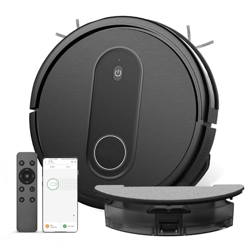 Saugroboter mit Wischfunktion 2 in 1, Staubsauger Roboter mit 3000Pa Saugkraft, Wischroboter bis zu 120Min Laufzeit, 4 Reinigungsmodi Saug und Wischroboter, Saugroboter Tierhaare Mit Aquacontrol™