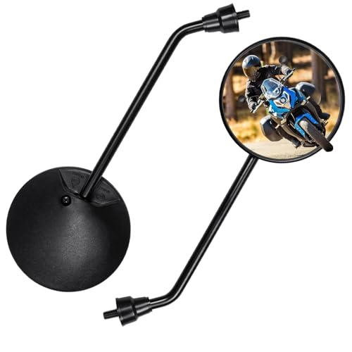 Universal E9-Geprüft Motorrad Spiegel M8, Motorrad Rückspiegel 360° Drehbar, Runde MotorradSpiegel für Scooter, ATV, Quad, Roller, Moped 2 Stück
