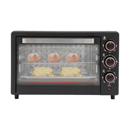 Donened - Mini Backofen 22 L, Elektrischer Minibackofen, Miniofen, Pizzaofen, 1000 W, 120°C-250°C, 60 Min Timer, Schwarz