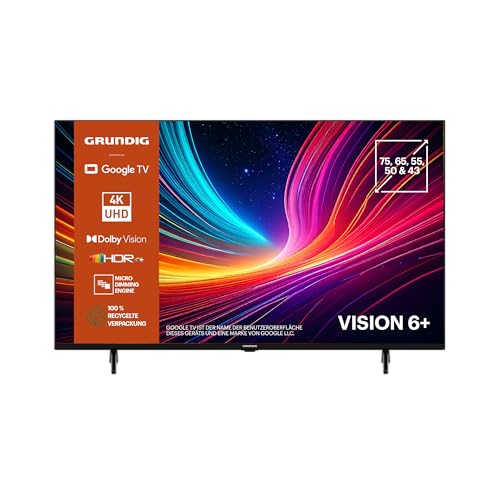 GRUNDIG 55 VOE 74 Fernseher 55 Zoll (139 cm) LED TV, Google TV, 4K UHD, Dolby Digital, HDR10, Micro Dimming Engine, Chromecast Built-in, Bluetooth, Smart TV, Schwarz