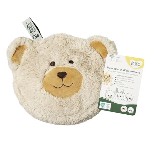 GRÜNSPECHT Mein kleiner Wärmefreund Bär, Kirschkern-Wärmekissen mit waschbarem Bezug für Kinder, wärmendes Kuscheltier bei Bauchschmerzen & Erkältung (171-V2)