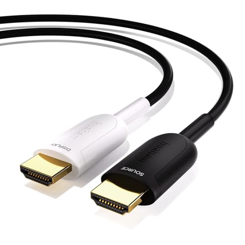 huaham 8K Fiber Optic HDMI Cable 15m, 48Gbps Ultra High Speed HDMI 2.1 Cable 8K@60Hz 4K@120Hz, Support eARC RTX 3090 HDCP 2.2&2.3 Dolby Compatible with PS5, Xbox Series X, Roku/Fire/LG CX TV/Blu-ray