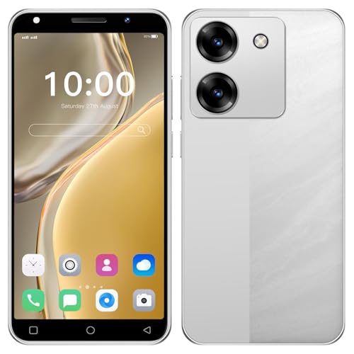 JoyHandy 4G Smartphone 5.0-Zoll HD-Bildschirm, 16 GB ROM (128 GB SD), Android 10.0 Betriebssystem, Gesichts-ID/GPS/WiFi Dual-SIM Dual-Kamera Basic Handy (M7Pro-White)