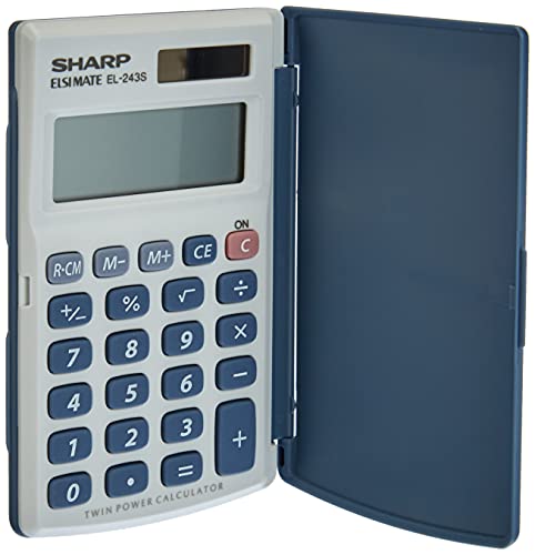 Sharp EL-243S Taschenrechner (8 Stellen, Solar- und Batteriebetrieb) Weiß