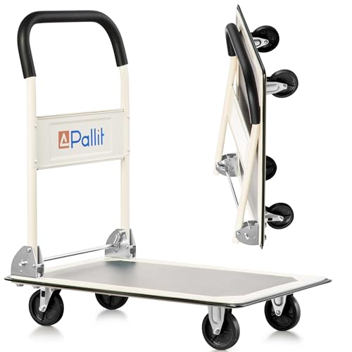 Pallit Carry Transportwagen klappbar 150kg Rollwagen mit Anti-Rutsch-Beschichtung Lenkbarer Plattformwagen Transporthilfe Handwagen