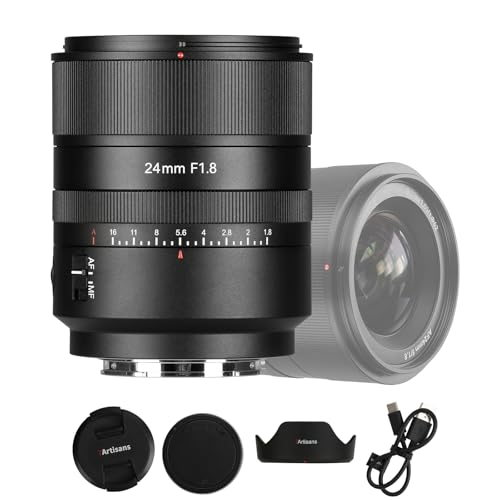 7artisans AF 24mm F1.8 Autofokus Objektiv für Nikon Z Vollformat Weitwinkel Fotoobjektiv,großer Blende Kameralinse Kompatibel mit Nikon Z Mount Z5, Z6, Z7, Z50, Z6 II, Z7 II,Schwarz